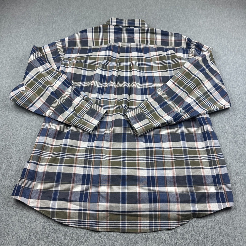 Brooks Brothers Shirt Mens Extra Large Blue Plaid Madison‎ Button Down Non-Iron - Picture 11 of 12